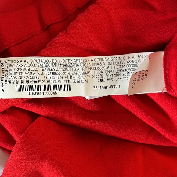 NWT Zara Red Crepe Puff Pleated Sleeve Sheath Mini Dress - L - Picture 13 of 14